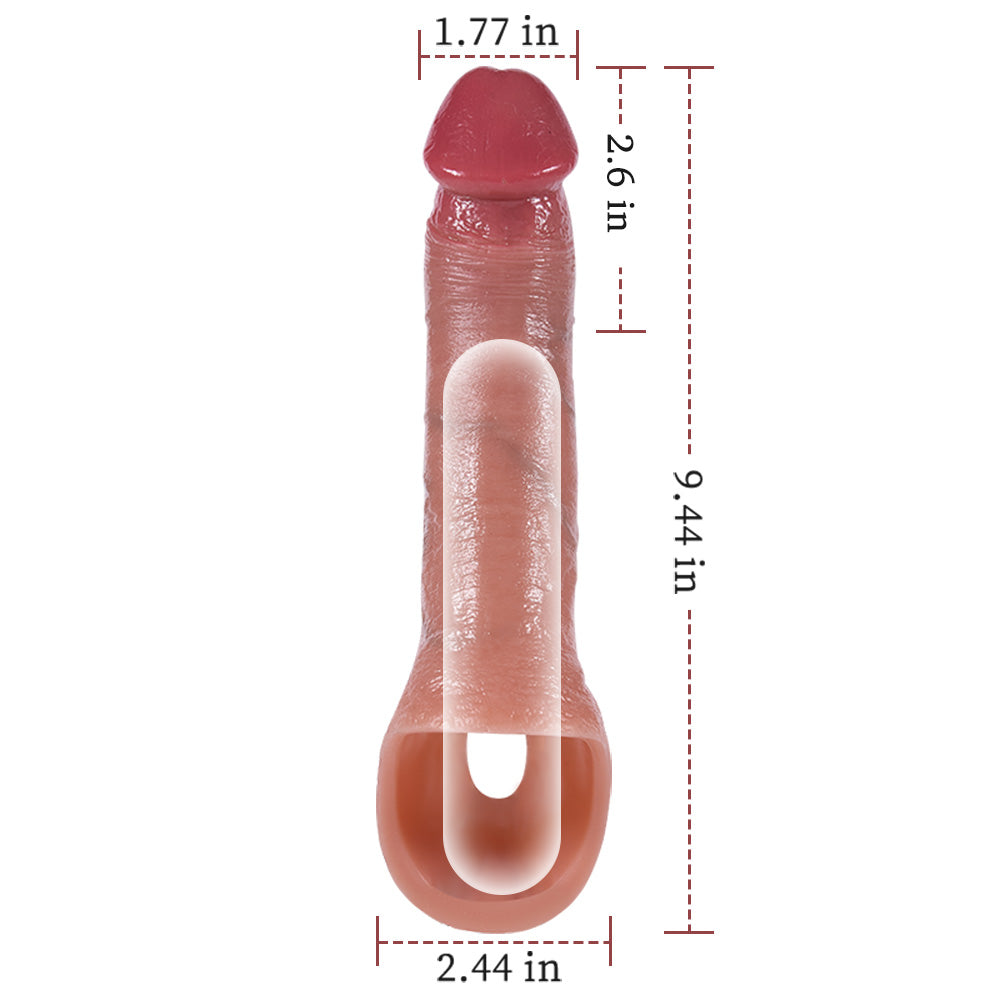 Seekheart Vibrating Penis Sleeve With Cock Ring and Remote Control