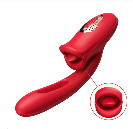 Seekheart-Shaped Biting G Spot Soother with Vibration & Flapping