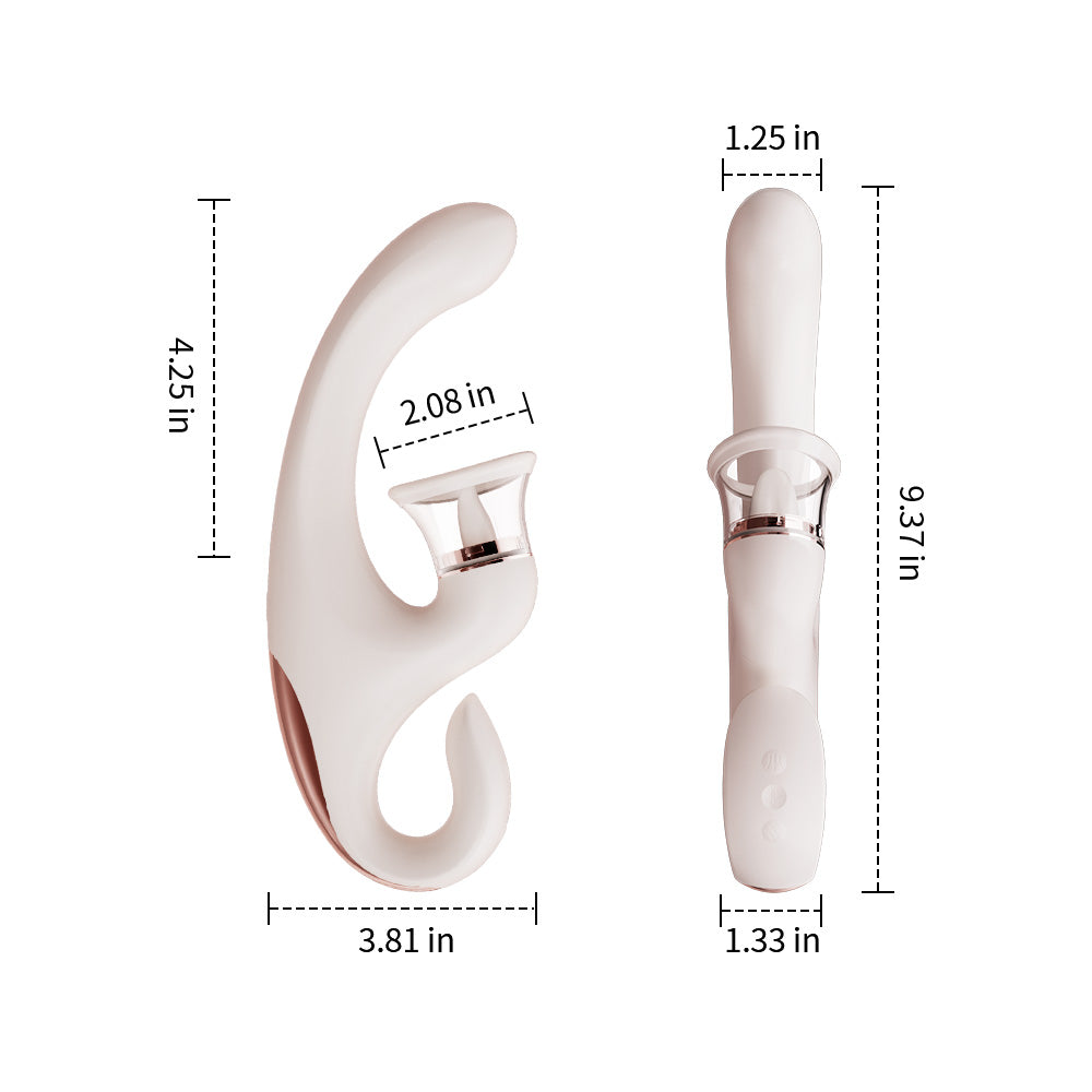 Clitoral Arousal Tongue Licking Suction Vibration Triple Stimulation Massager