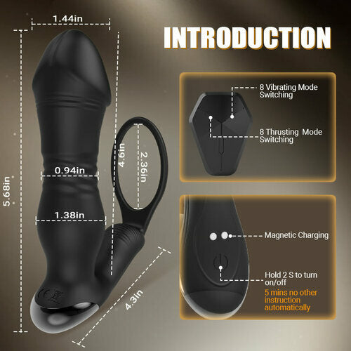 SEEKHEART Thrusting& Vibrating Silicone Anal Vibrator