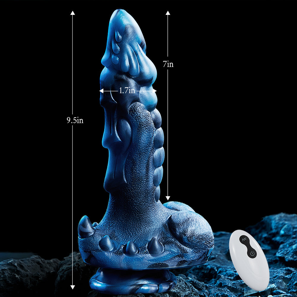 Ice-Dragon Thrusting& Vibrating& Swing& Heating Huge Dildo 9.5 Inch