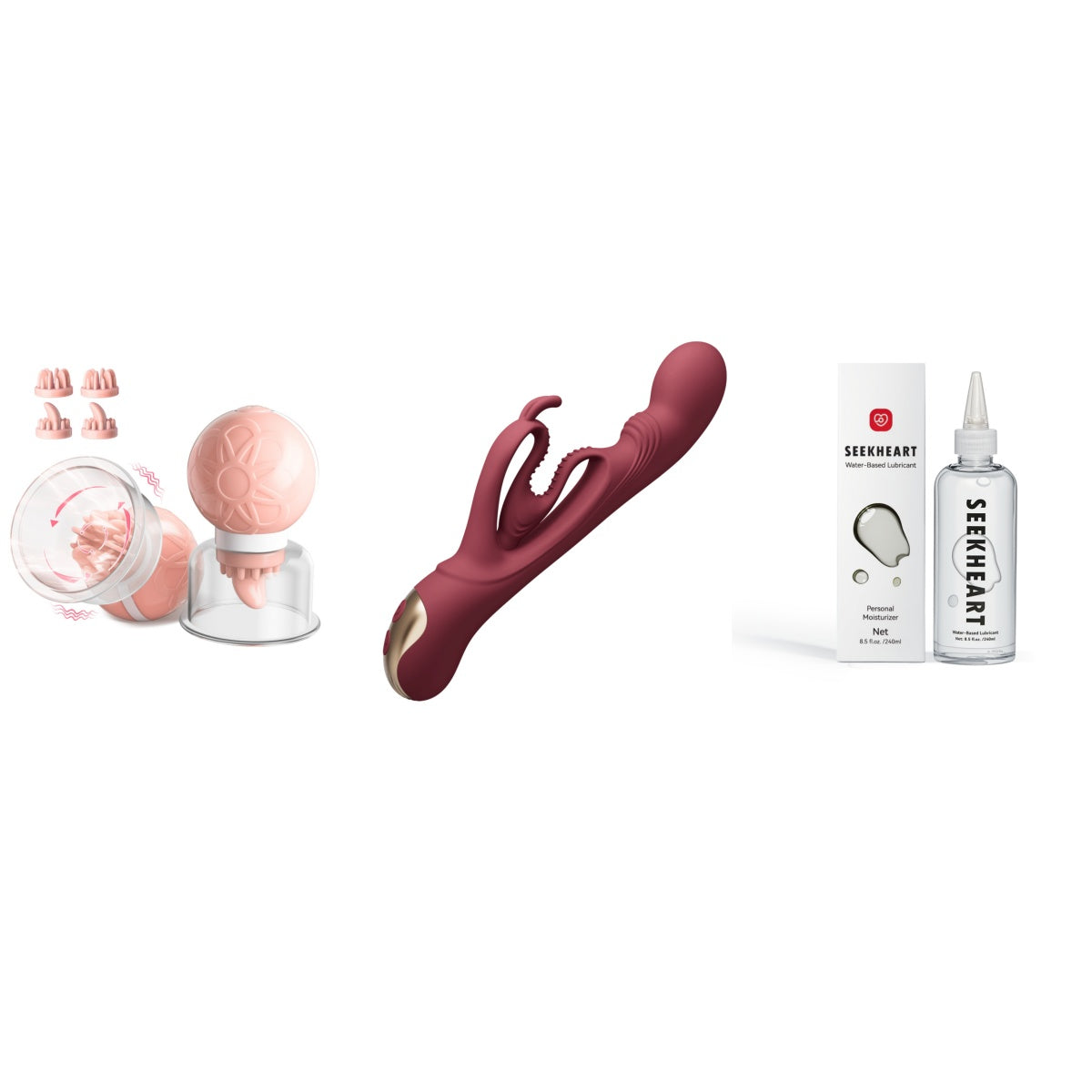 Seekheart Breast Stimulator and Rabbit Vibrator Set (Save $15.39)